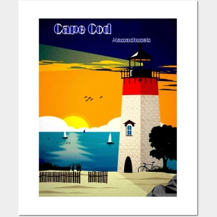 Cape Cod Lighthouse Travel and Tourism Advertising Print Posters and Art